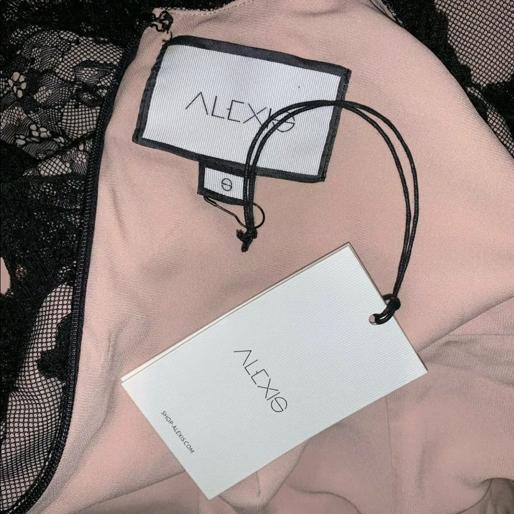 NWD ALEXIS *Helia* black nude lace ruffle dress S - Picture 7 of 7